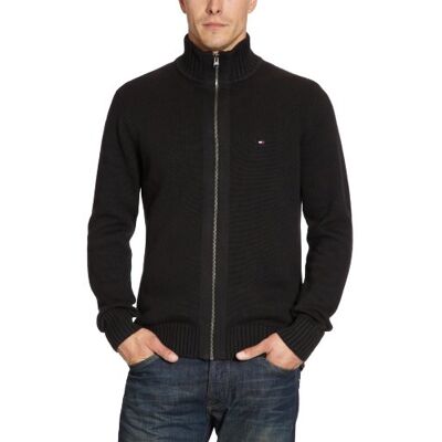 Tommy Hilfiger Męska kurtka z dzianiny Simon Cardi CF/887822948, Czarny (083 Flag Black), 56 Tommy Hilfiger Męska kurtka z dzianiny Simon Cardi CF/887822948, Czarny (083 Flag Black), 56