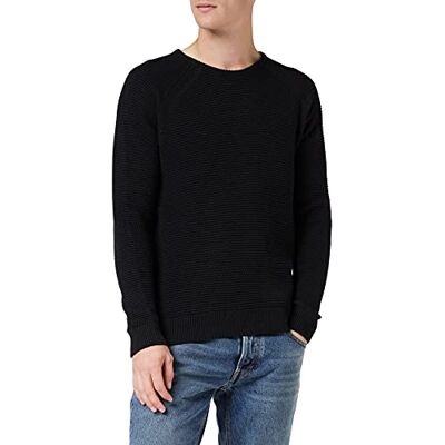20504107 CASUAL FRIDAY Męski sweter Kristian Bubble Crew Neck Knit, 194007 / antracyt czarny, XL 20504107 CASUAL FRIDAY Męski sweter Kristian Bubble Crew Neck Knit, 194007 / antracyt czarny, XL