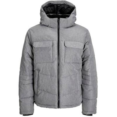 12256858 JACK & JONES Jjbuild męska kurtka puchowa, jasnoszary melanżowy, M 12256858 JACK & JONES Jjbuild męska kurtka puchowa, jasnoszary melanżowy, M