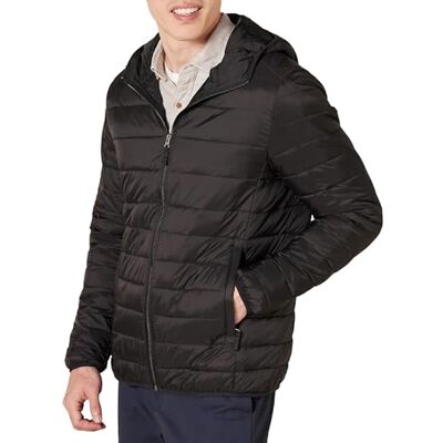 F17AE10004-Bla-2XL Amazon Essentials Męska lekka wodoodporna kurtka puchowa z kapturem, czarna, XXL F17AE10004-Bla-2XL Amazon Essentials Męska lekka wodoodporna kurtka puchowa z kapturem, czarna, XXL