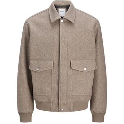12279405-4781003 JACK & JONES Męskie krótkie bomberki Jjshane, Greige, M, Greige, M 12279405-4781003 JACK & JONES Męskie krótkie bomberki Jjshane, Greige, M, Greige, M