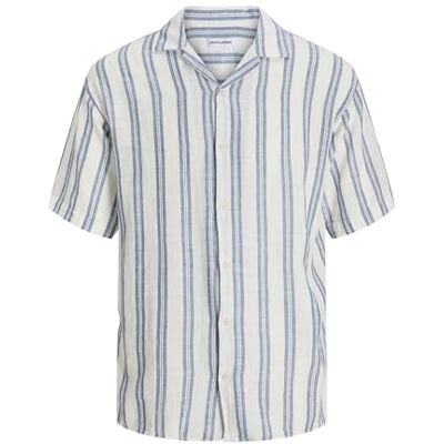 12268457 JACK & JONES Jjeenzo Stripe Resort koszulka męska z krótkim rękawem, biały, M 12268457 JACK & JONES Jjeenzo Stripe Resort koszulka męska z krótkim rękawem, biały, M