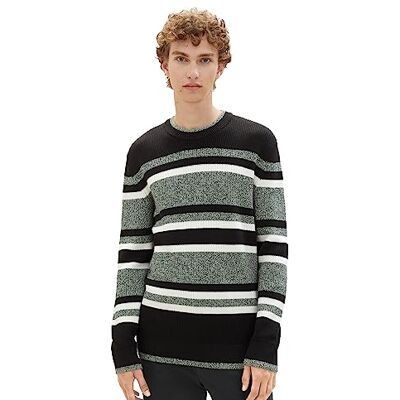 1038278 TOM TAILOR Denim sweter męski, 32768 Green Fancy Multicolor Stripe, XXL 1038278 TOM TAILOR Denim sweter męski, 32768 Green Fancy Multicolor Stripe, XXL