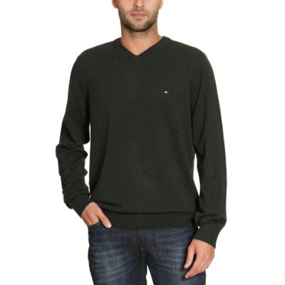 857803341 / LAMBSWOOL V-NK CF Tommy Hilfiger Męski sweter , zielony (Glasgow Green Heather), 52 857803341 / LAMBSWOOL V-NK CF Tommy Hilfiger Męski sweter , zielony (Glasgow Green Heather), 52