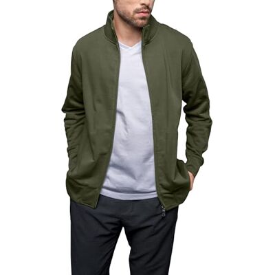 1001 HRM Fair Trade męska bluza premium Full-Zip Sweat Jacket I Fair Trade męska bluza 360 g/m² I z 70% bawełny i 30% poliestru pochodzącego z recyklingu, oliwkowy, M 1001 HRM Fair Trade męska bluza premium Full-Zip Sweat Jacket I Fair Trade męska bluza 360 g/m² I z 70% bawełny i 30% poliestru pochodzącego z recyklingu, oliwkowy, M