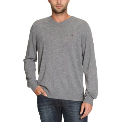857803341 / LAMBSWOOL V-NK CF Tommy Hilfiger Męski sweter , Szary (Silver Fog Htr), 52 857803341 / LAMBSWOOL V-NK CF Tommy Hilfiger Męski sweter , Szary (Silver Fog Htr), 52
