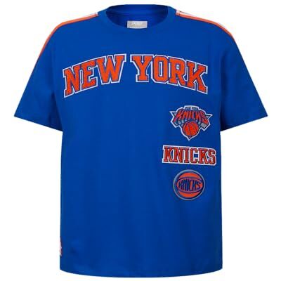 BNKB1516071 Big Boys NBA Retro Classics Cotton Short Sleeve Taping Tee, królewski niebieski/pomarańczowy, M BNKB1516071 Big Boys NBA Retro Classics Cotton Short Sleeve Taping Tee, królewski niebieski/pomarańczowy, M