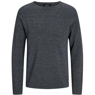 12157321 JACK & JONES Jjehill Knit Crew Neck Noos Sweter Mężczyźni, ciemnozary, XS 12157321 JACK & JONES Jjehill Knit Crew Neck Noos Sweter Mężczyźni, ciemnozary, XS