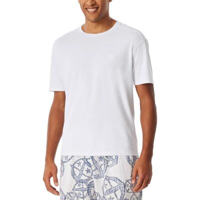183224 Schiesser Męska koszulka do spania, okrągły dekolt, krótki rękaw, Loungewear Nightwear Organic Cotton 150 Years, górna część piżamy, biała_, 50, Biały_, 50 183224 Schiesser Męska koszulka do spania, okrągły dekolt, krótki rękaw, Loungewear Nightwear Organic Cotton 150 Years, górna część piżamy, biała_, 50, Biały_, 50