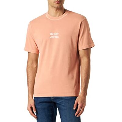 M6592 .000.23312E Replay T-shirt męski z krótkim rękawem z napisem, 267 Pagoda Red, L M6592 .000.23312E Replay T-shirt męski z krótkim rękawem z napisem, 267 Pagoda Red, L
