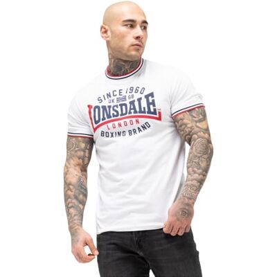 117673 Lonsdale Gavrene T-shirt męski dla dorosłych, biały/granatowy/czerwony, xxl 117673 Lonsdale Gavrene T-shirt męski dla dorosłych, biały/granatowy/czerwony, xxl