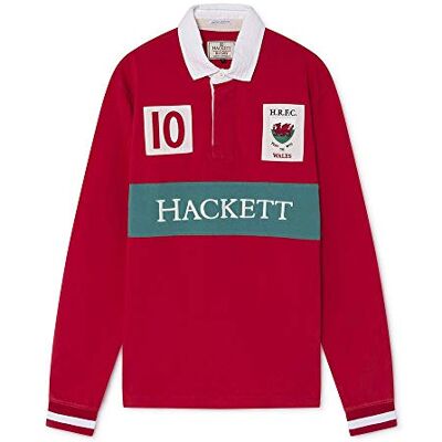 HM570752-255 Hackett London Męska koszulka polo Rugby Walia, Czerwony (czerwony 255), S HM570752-255 Hackett London Męska koszulka polo Rugby Walia, Czerwony (czerwony 255), S