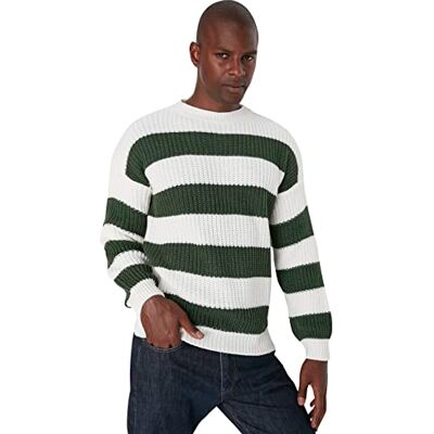 TMNAW23KZ00106 TRENDYOL Męska kamizelka sweterkowa brązowa oversize, ZIELONY, S TMNAW23KZ00106 TRENDYOL Męska kamizelka sweterkowa brązowa oversize, ZIELONY, S