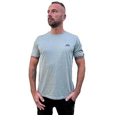 188505-680 Alpha Industries Basic T Small Logo T-Shirt dla mężczyzn Dusty Green 188505-680 Alpha Industries Basic T Small Logo T-Shirt dla mężczyzn Dusty Green