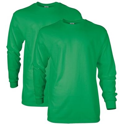 G2400 Gildan Męska koszulka z długim rękawem z ultra bawełny (2 sztuki), Irish Green (2-pak), XL G2400 Gildan Męska koszulka z długim rękawem z ultra bawełny (2 sztuki), Irish Green (2-pak), XL