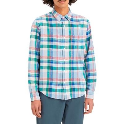 85746 Levi's Koszulka męska z krótkim rękawem Classic Pocket Tee, Heath Plaid True Blue, XL 85746 Levi's Koszulka męska z krótkim rękawem Classic Pocket Tee, Heath Plaid True Blue, XL