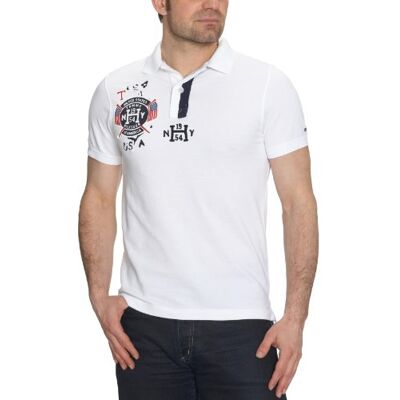 883523631 Tommy Hilfiger Męska koszulka/koszulka polo , biały (Classic White), 54 883523631 Tommy Hilfiger Męska koszulka/koszulka polo , biały (Classic White), 54