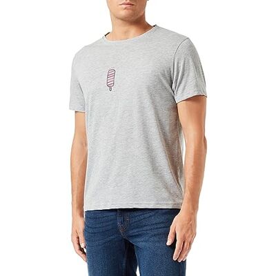 BDTSGI-100494-S Bona Basics, Cyfrowy nadruk, męski T-shirt basic,%70% bawełna%30 poliester, szary, casualowy, męskie topy, rozmiar: S, szary, S BDTSGI-100494-S Bona Basics, Cyfrowy nadruk, męski T-shirt basic,%70% bawełna%30 poliester, szary, casualowy, męskie topy, rozmiar: S, szary, S