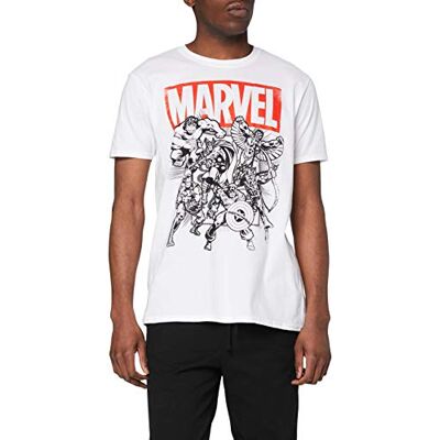 FAMTS445WHT_WHT-L Marvel Koszulka męska Collective, biały, L FAMTS445WHT_WHT-L Marvel Koszulka męska Collective, biały, L
