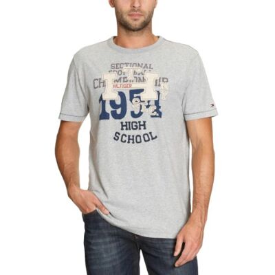 887804538 / HIGH SCHOOL TEE SS RF Tommy Hilfiger Koszula męska , Szary (Cloud Htr), 52 887804538 / HIGH SCHOOL TEE SS RF Tommy Hilfiger Koszula męska , Szary (Cloud Htr), 52