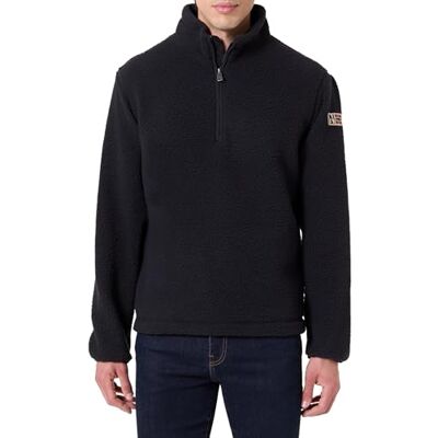 NP0A892K Napapijri Treser Half-Zip Collar Fleece Black, czarne, L NP0A892K Napapijri Treser Half-Zip Collar Fleece Black, czarne, L