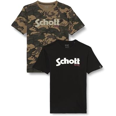 TSPKLOGO Schott NYC Męska koszulka T-Shirt, Wielokolorowy, L EU TSPKLOGO Schott NYC Męska koszulka T-Shirt, Wielokolorowy, L EU