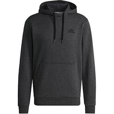 H12215 adidas Mężczyźni Essentials Fleece Hoodie, dark grey heather/black, S H12215 adidas Mężczyźni Essentials Fleece Hoodie, dark grey heather/black, S
