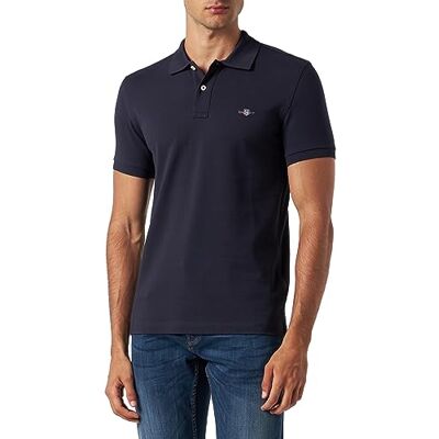 2220 GANT Męska koszulka polo Slim Shield Ss Pique, niebieski (Evening Blue), XL 2220 GANT Męska koszulka polo Slim Shield Ss Pique, niebieski (Evening Blue), XL