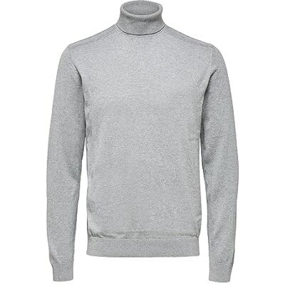 16074684 Selected Homme Mężczyźni Slhberg Roll Neck B Noos Golf, Medium Grey Melange, XXL 16074684 Selected Homme Mężczyźni Slhberg Roll Neck B Noos Golf, Medium Grey Melange, XXL