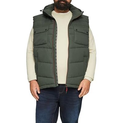 2156315 s.Oliver Pikowana kamizelka z odpinanym kapturem, oliwkowo-zielony, 4XL 2156315 s.Oliver Pikowana kamizelka z odpinanym kapturem, oliwkowo-zielony, 4XL