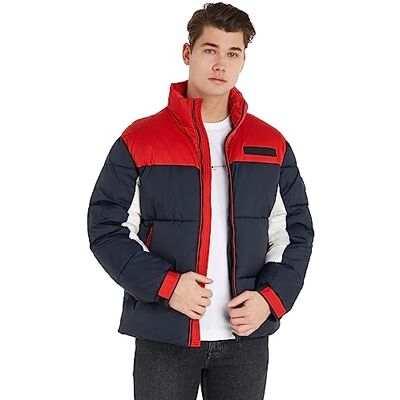 MW0MW32770 Tommy Hilfiger New York męska kurtka puchowa, tkana, Rwb Kolorowy blok, XXL MW0MW32770 Tommy Hilfiger New York męska kurtka puchowa, tkana, Rwb Kolorowy blok, XXL