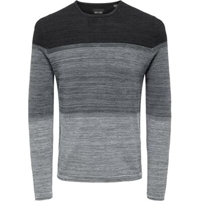 22016980 ONLY & SONS Męski sweter ONSPANTER S M L XL XXL czarny szary niebieski bawełna, Medium Grey Melange 2, M 22016980 ONLY & SONS Męski sweter ONSPANTER S M L XL XXL czarny szary niebieski bawełna, Medium Grey Melange 2, M