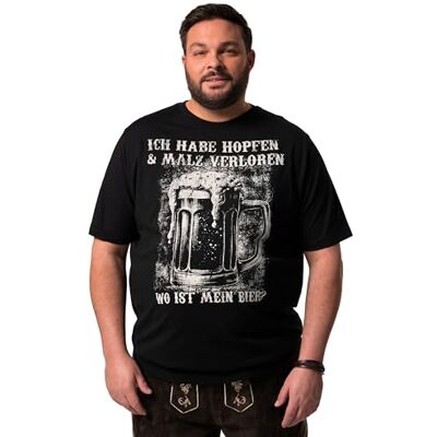 840274 Men Plus Męska odzież męska, duże rozmiary, rozmiar L-8XL, męski + t-shirt, strój ludowy, krój brzucha, nadruk, rękawy do połowy rękawów, do 8 XL , czarny, L 840274 Men Plus Męska odzież męska, duże rozmiary, rozmiar L-8XL, męski + t-shirt, strój ludowy, krój brzucha, nadruk, rękawy do połowy rękawów, do 8 XL , czarny, L