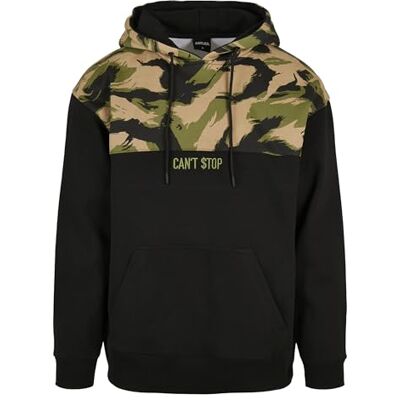 CS27331798 Cayler & Sons Męska bluza z kapturem Can´t Stop Box Hoody, męska bluza z kapturem ze wzorem moro, oversized fit, Black/Woodland, XS CS27331798 Cayler & Sons Męska bluza z kapturem Can´t Stop Box Hoody, męska bluza z kapturem ze wzorem moro, oversized fit, Black/Woodland, XS