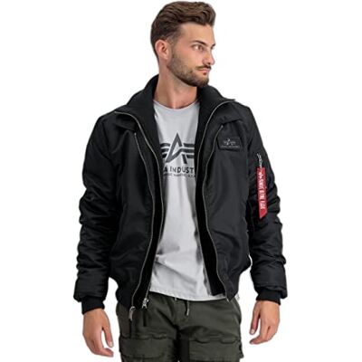 108114-03 Alpha Industries CWU Jet Blast Bomber Jacket dla mężczyzn Black 108114-03 Alpha Industries CWU Jet Blast Bomber Jacket dla mężczyzn Black