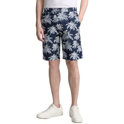 1046148 TOM TAILOR Męskie szorty bermudy, 37972 – Navy Blue Stripe Palm Design, 38 1046148 TOM TAILOR Męskie szorty bermudy, 37972 – Navy Blue Stripe Palm Design, 38