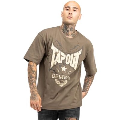 940070 Tapout Męski T-shirt Oversize DOYLEN, brązowy/piaskowy/czarny, S 940070 Tapout Męski T-shirt Oversize DOYLEN, brązowy/piaskowy/czarny, S