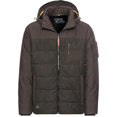 430800-4O74 camel active Męski pikowany sweter z odpinanym kapturem, khaki, 60 430800-4O74 camel active Męski pikowany sweter z odpinanym kapturem, khaki, 60