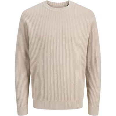 12286611-4909238 JACK & JONES Jprblubarkley Knit Crew Neck Ch, Simply Taupe, M 12286611-4909238 JACK & JONES Jprblubarkley Knit Crew Neck Ch, Simply Taupe, M