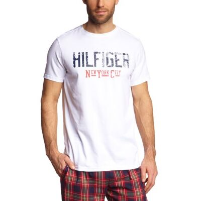 Tommy Hilfiger Męska koszulka do spania Terrence S/s T-shirt/2S87901487, biały (100 Classic White), 54 Tommy Hilfiger Męska koszulka do spania Terrence S/s T-shirt/2S87901487, biały (100 Classic White), 54