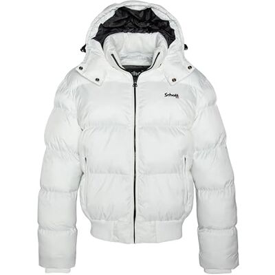 CHICAGO-Blanc-XL Schott NYC Męska kurtka puchowa , biała, biały, XL CHICAGO-Blanc-XL Schott NYC Męska kurtka puchowa , biała, biały, XL