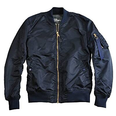156101-375 Alpha Industries MA-1 VF LW Bomber Jacket dla mężczyzn Rep Blue/Gold 156101-375 Alpha Industries MA-1 VF LW Bomber Jacket dla mężczyzn Rep Blue/Gold