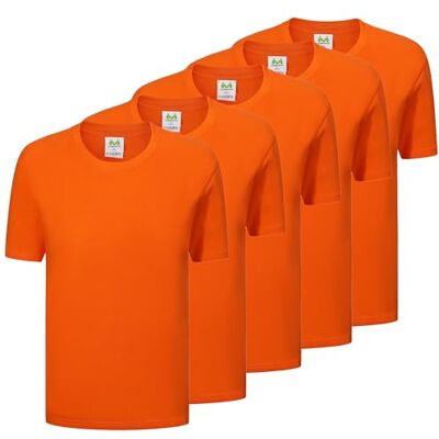 MZ-5-TS150 MISEMIYA T Shirt T-Shirt unisex dla dorosłych (5 sztuk), Pomarańczowy, S MZ-5-TS150 MISEMIYA T Shirt T-Shirt unisex dla dorosłych (5 sztuk), Pomarańczowy, S