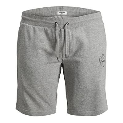 12229945 JACK&JONES PLUS Męskie szorty Jpstshark Sweat at Pls, jasnoszary melanżowy, 44 12229945 JACK&JONES PLUS Męskie szorty Jpstshark Sweat at Pls, jasnoszary melanżowy, 44