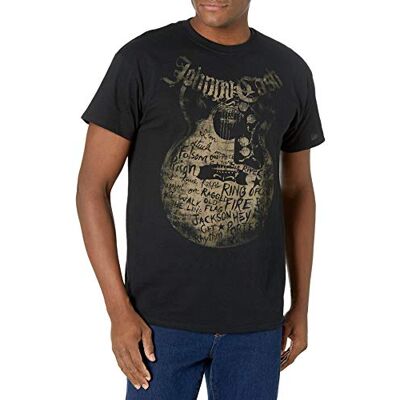 MT0031 Johnny Cash T-shirt z piosenkami, Czarny, S MT0031 Johnny Cash T-shirt z piosenkami, Czarny, S