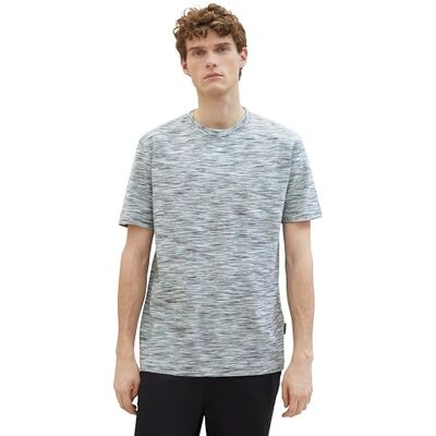 1040940 TOM TAILOR Męski Basic T-shirt w stylu spacedye, 35056 Navy White Spacedye Pique, L 1040940 TOM TAILOR Męski Basic T-shirt w stylu spacedye, 35056 Navy White Spacedye Pique, L