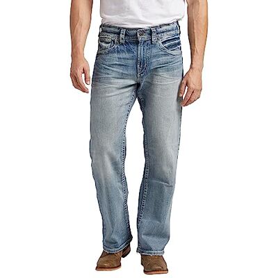 M83456SMC150 Silver Jeans Męskie dżinsy Gordie Loose Fit Straight Leg, Light Wash Indigo, 31W / 32L M83456SMC150 Silver Jeans Męskie dżinsy Gordie Loose Fit Straight Leg, Light Wash Indigo, 31W / 32L
