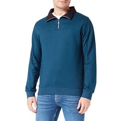 674801 Trigema Męska bluza z zamkiem błyskawicznym, szafir, M 674801 Trigema Męska bluza z zamkiem błyskawicznym, szafir, M