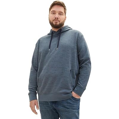 1039952 TOM TAILOR bluza męska plus size, 32437 Dusty Dark Teal Spacedye, 3XL duże rozmiary 1039952 TOM TAILOR bluza męska plus size, 32437 Dusty Dark Teal Spacedye, 3XL duże rozmiary