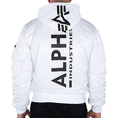 128113-92 Alpha Industries MA-1 ZH Back Print Bomber Jacket dla mężczyzn White/Black 128113-92 Alpha Industries MA-1 ZH Back Print Bomber Jacket dla mężczyzn White/Black